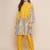 Yellow Print Cotton Blend A-Line Kurta Set