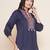 Navy Blue Embroidered Cotton Tunic