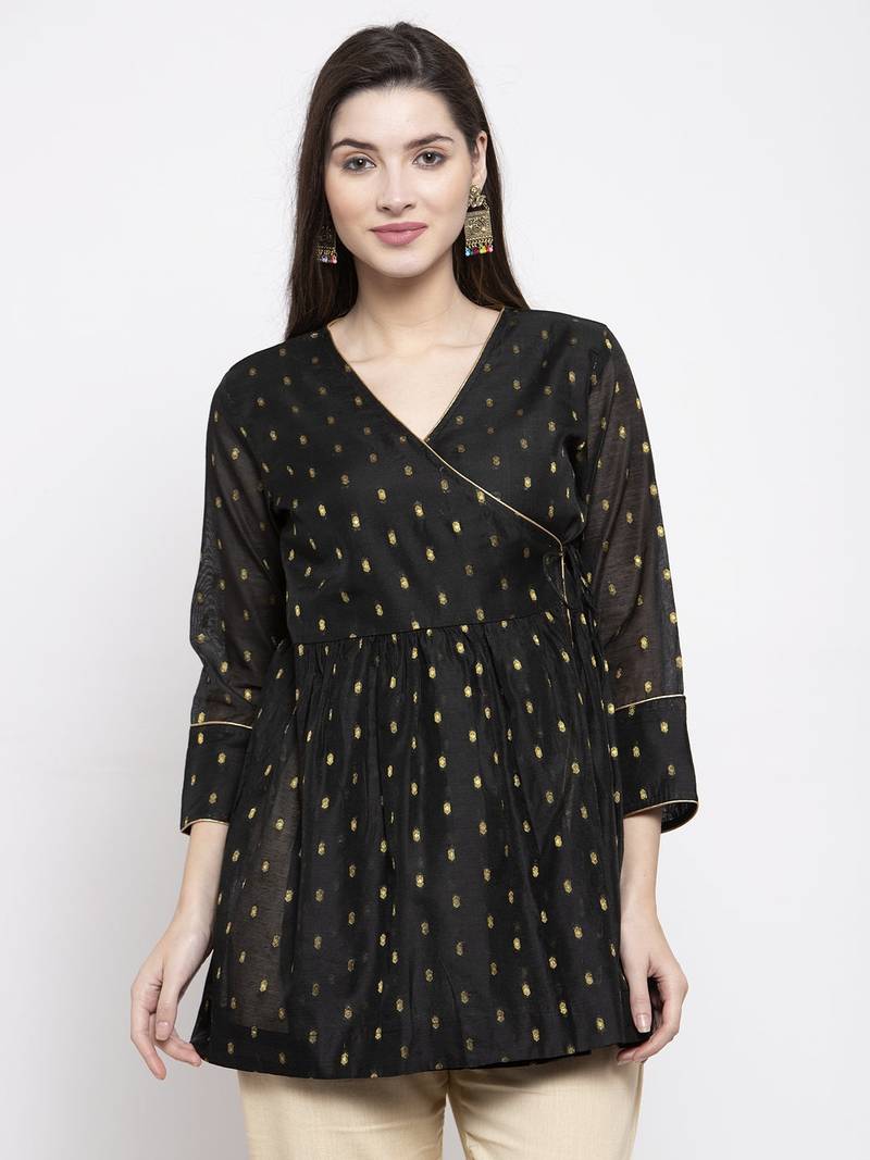 Black Print Silk Tunic