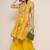 Yellow Print Chanderi Silk Straight Kurta Set