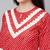 Red Print Cotton Blend Straight Kurta Set