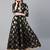 Black Print Silk Blend Anarkali Kurta