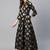 Black Print Silk Blend Anarkali Kurta