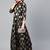 Black Print Silk Blend Anarkali Kurta