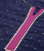 Navy Blue Print Silk A-Line Tunic