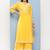 Yellow Lace Detail Cotton Blend Kurta Set