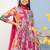 Pink Print Cotton Blend Kurta Set