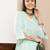 Green Lace Detail Cotton Blend Kurta Set