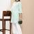 Green Lace Detail Cotton Blend Kurta Set