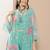 Blue Print Poly georgette Flared Kurta Set