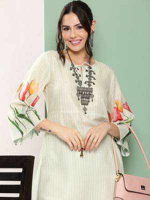Blue Print Cotton Blend Kurta Set 2