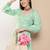 Green Print Cotton Flared Dress