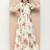 White Print Georgette Flared Dress