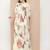 White Print Georgette Flared Dress