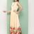 Beige Print Cotton Flared Dress