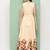 Beige Print Cotton Flared Dress