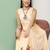 Beige Print Cotton Flared Dress