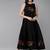 Black Embroidered Chanderi Silk Flared Dress