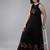 Black Embroidered Chanderi Silk Flared Dress