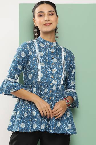 Blue Print Cotton Tunic