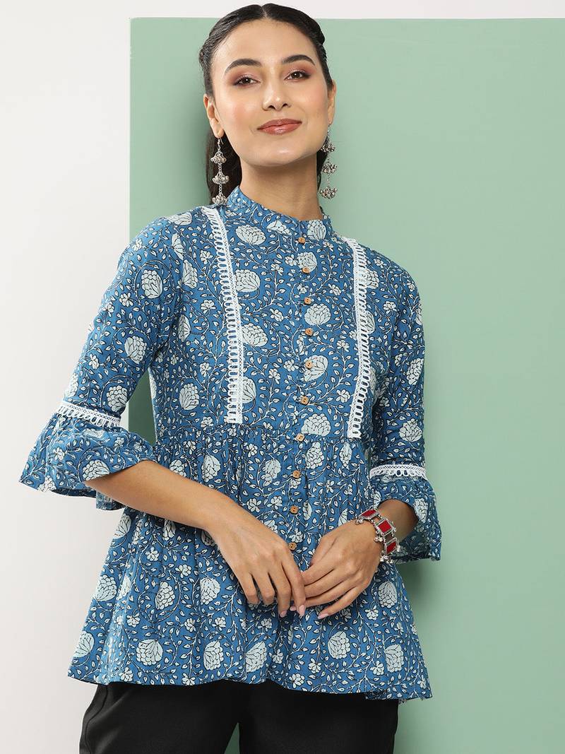 Blue Print Cotton Tunic