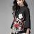 Black Print Cotton Flared Tunic