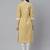 Yellow Print Cotton Blend A-Line Kurta