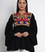Black Embroidered Cotton Tunic