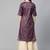 Purple Print Cotton Blend Straight Kurta