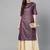 Purple Print Cotton Blend Straight Kurta