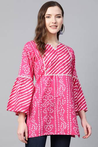 Pink Print Cotton Tunic