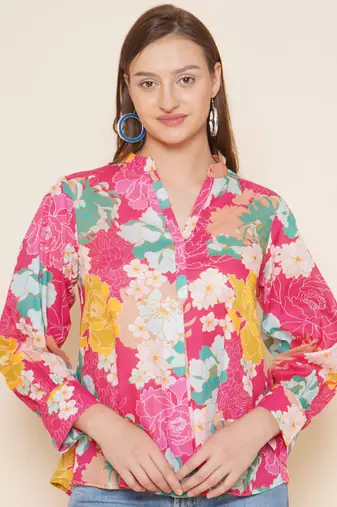 Pink Print Cotton Top