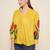 Yellow Print Cotton Blend Top