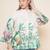 White Print Cotton Blend Top