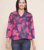 Purple Print Cotton Top