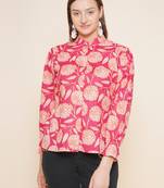 Pink Print Cotton Top