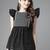 Black Embroidered Cotton Blend Top