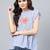 Blue Embroidered Polycotton Top