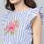 Blue Embroidered Polycotton Top