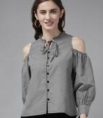 Black Checked Polycotton Top