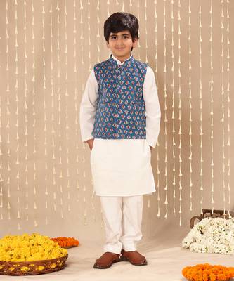 Blue jaipuri buti printed jacket 3