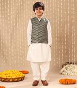 Grey jaipuri butti printed jacket