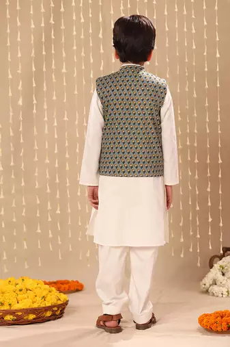 Grey jaipuri butti printed jacket