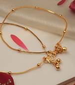 Plain Gold-Plated Anklets With Beads