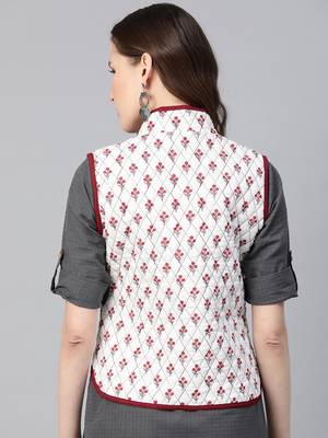 Red Print Cotton Jacket 3