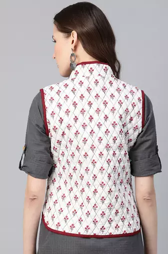 Red Print Cotton Jacket