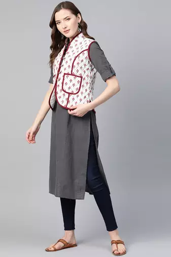 Red Print Cotton Jacket