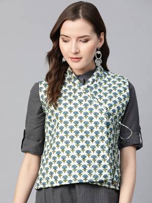 Blue Print Cotton Jacket 1