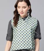 Blue Print Cotton Jacket