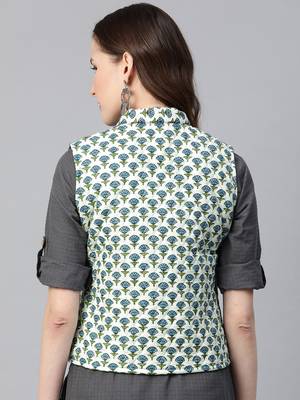 Blue Print Cotton Jacket 3